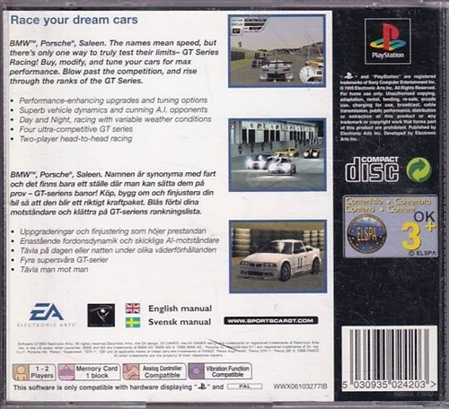 Sports Car GT Value Series - PlayStation 1 (B Grade) (Genbrug)